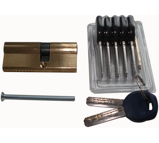 Изображение товара Цилиндровый механизм с монтажными ключами Marlok Marlok 90 мм, 32.5x57.5, 5+2 ключа, латунь 010241