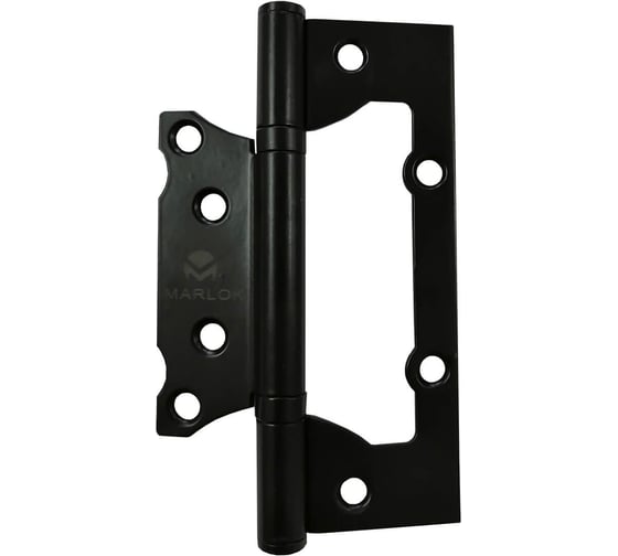 Изображение товара Петля дверная без врезки Marlok 125x75x2,5 BL, черный, 2 шт 035844