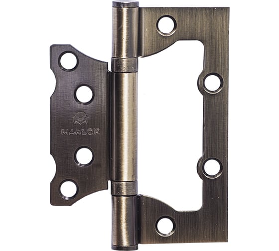 Изображение товара Петля дверная без врезки Marlok 100x75x2,0 AB, бронза, 2 шт 013514