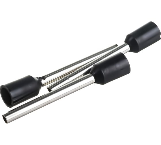 Изображение товара Штыревой втулочный изолированный наконечник REXANT F-18 мм 1.5 мм2 черный 100 шт 08-1816