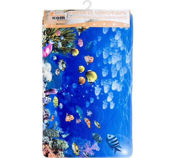 Изображение товара Коврик Рыжий кот из микрофибры 50*80см Mat-AQUA Аквариум 000486