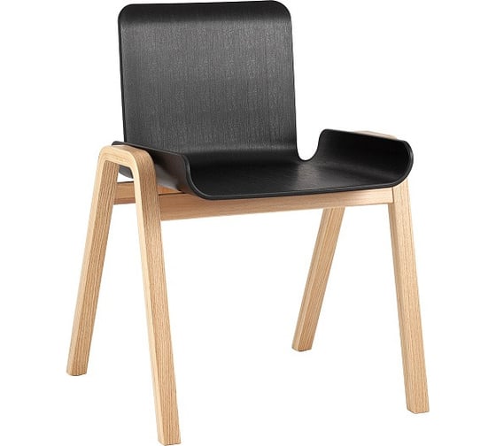 Изображение товара Обеденный стул для кухни Стул Груп Harbour пластик черный, ножки дерево XH-8617 black