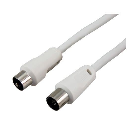 Изображение товара Шнур REXANT, ТВ гнездо - ТВ штекер, длина 5 метров, белый 18-0005