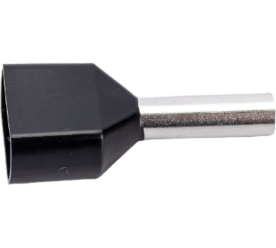 Изображение товара Штыревой втулочный изолированный наконечник REXANT F-8мм 2х1.5мм2 1.5-8/НГи2 черный 100 шт 08-2806