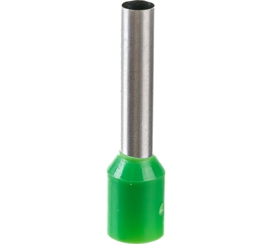 Изображение товара Штыревой втулочный изолированный наконечник REXANT F-18 мм 6 мм2 зеленый 100 шт 08-1824