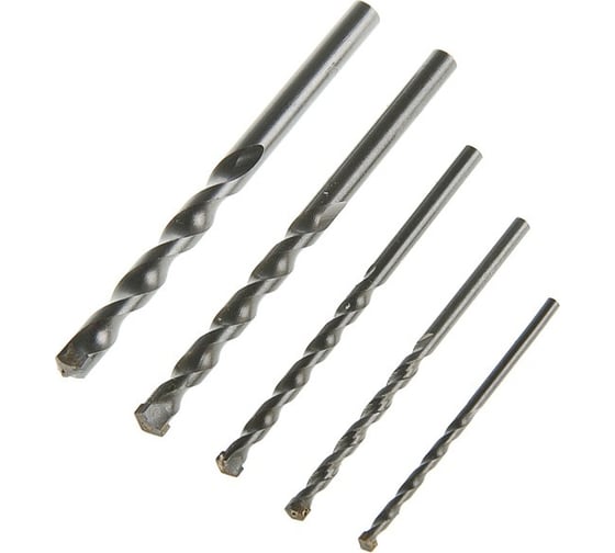 Изображение товара Набор сверл по бетону (5 шт; 4, 5, 6, 8, 10 мм; цилиндрический хвостовик) ТУНДРА 2580610