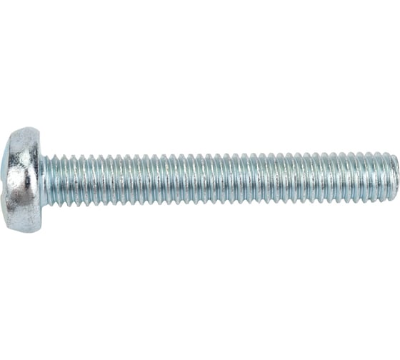 Изображение товара Винт с полукруглой головой Стройбат DIN 7985, М6x40, белый цинк, 35 шт. 106171