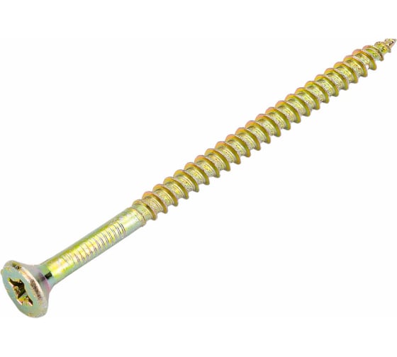 Изображение товара Универсальные саморезы Стройбат 5x80 мм, желтый цинк, 100 шт. 076251