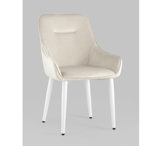 Изображение товара Стул для кухни обеденный Стул Груп Диана, велюр кремовый (ножки белые) MC101-2 KD HLR-2