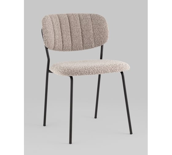 Изображение товара Стул для кухни обеденный Стул Груп Кэрол без подлокотников, букле серый, черные ножки FDC9003 DC2635-4A grey