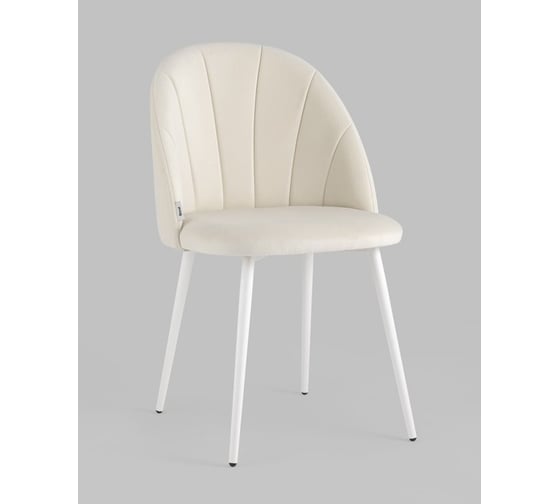 Изображение товара Стул для кухни обеденный Стул Груп Логан NEW велюр молочный белые ножки AV 413-Cmil-02
