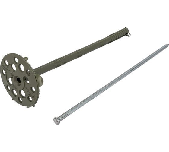 Изображение товара Дюбель для утеплителя с металлическим гвоздем Стройбат 10x200 25 шт 127640