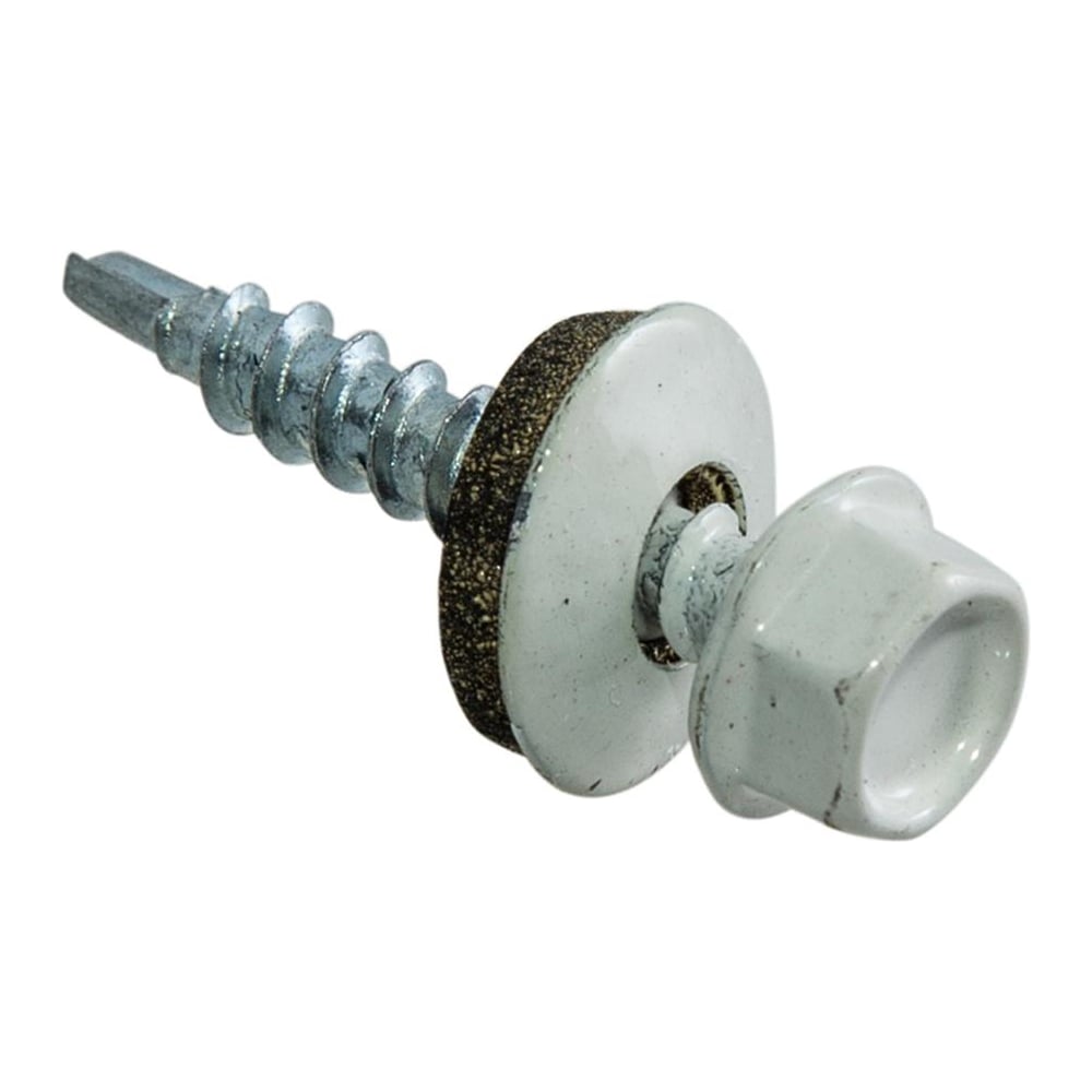 Изображение товара Кровельные саморезы с буром Стройбат 4,8x35 белые 60 шт