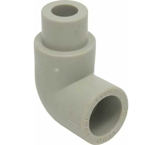 Изображение товара Угольник переходной TEBO PPR 25x20 нар-вн 90 градусов, серый 031030305