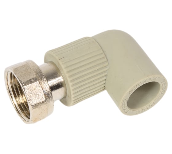 Изображение товара Угольник TEBO PPR с накидной гайкой 20x3/4 серый 031031002