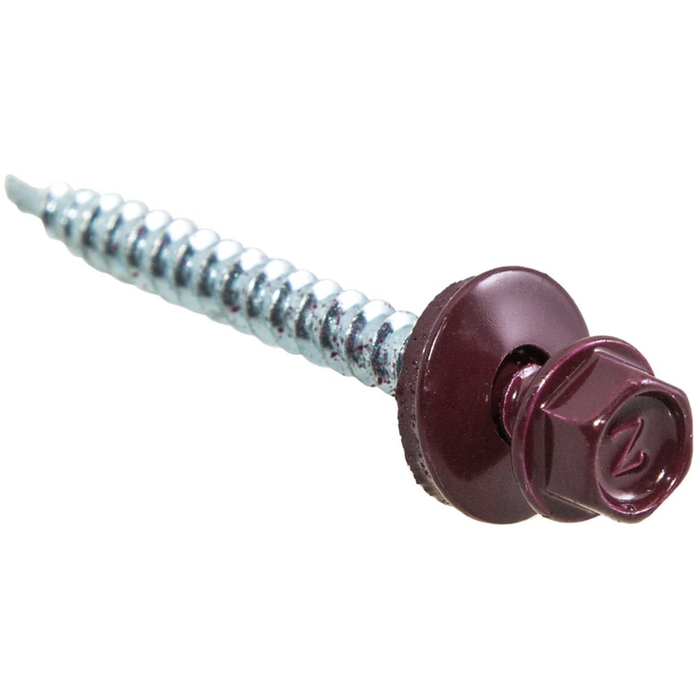 Изображение товара Кровельные саморезы с буром Стройбат 4,8x50 кирпично-красный 10 шт 352870