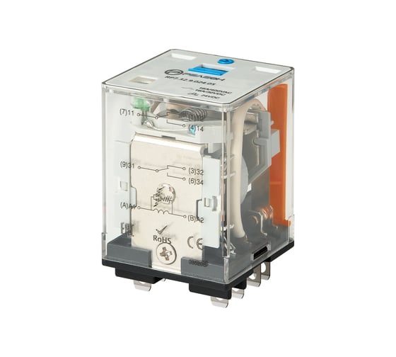 Изображение товара Силовое реле Релеон 2 CO конт. 16а ;= 24в Dc; блокируемая кнопка проверки + LED, RP732902405