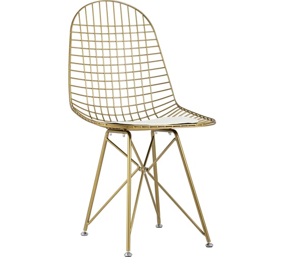Изображение товара Стул для кухни обеденный Стул Груп Eiffel, золотой, с белой подушкой AFR-18B-P1 GL/WH