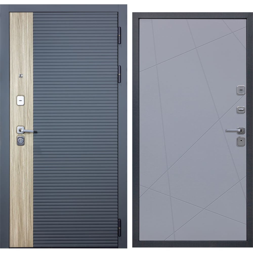 Изображение товара Дверь входная DIVA 76 2050x960 мм правая дуб серая с шумоизоляцией