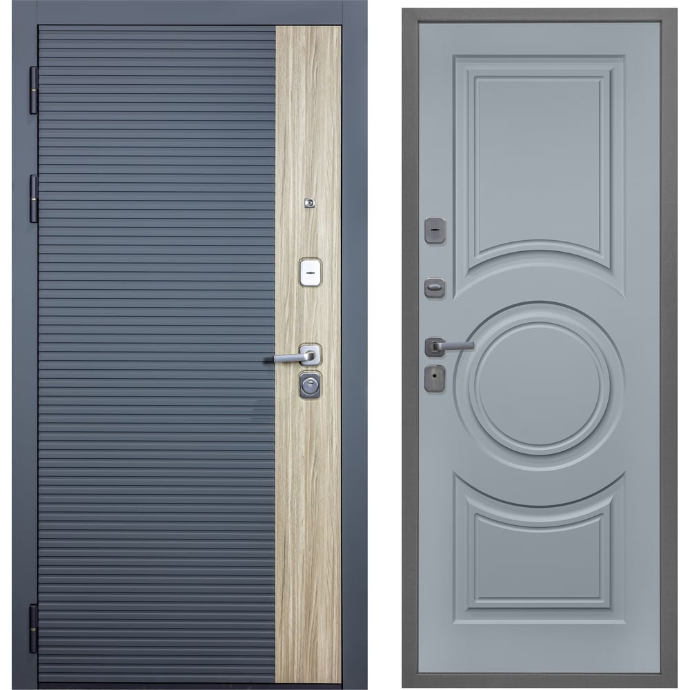 Дверь DIVA 76 2050x860 Левая Дуб Серая - Д8 Силк Маус УТ-00083153