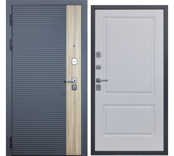 Изображение товара Дверь DIVA 76 2050x960 мм, левая, Дуб Серая - Д7 Белый софт УТ-00083103