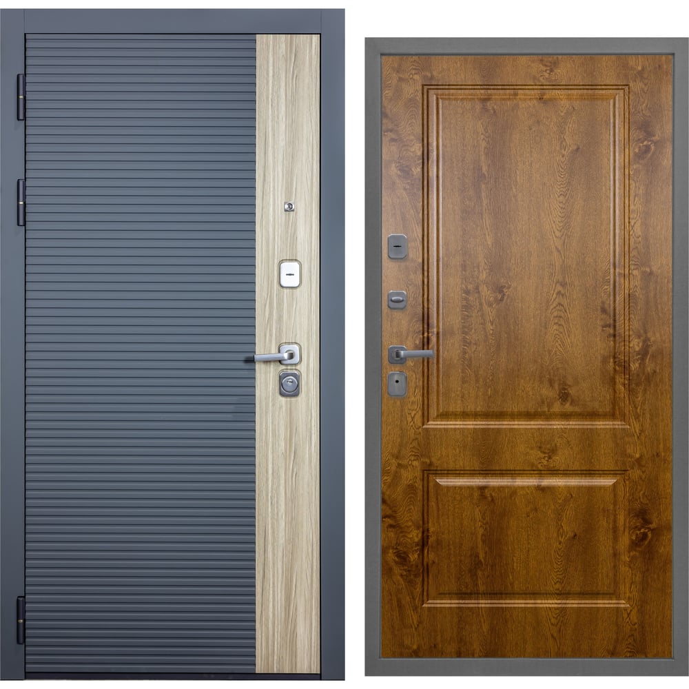 Дверь DIVA 76 2050x860 Левая Дуб Серая - Д7 Дуб Золотой УТ-00083123