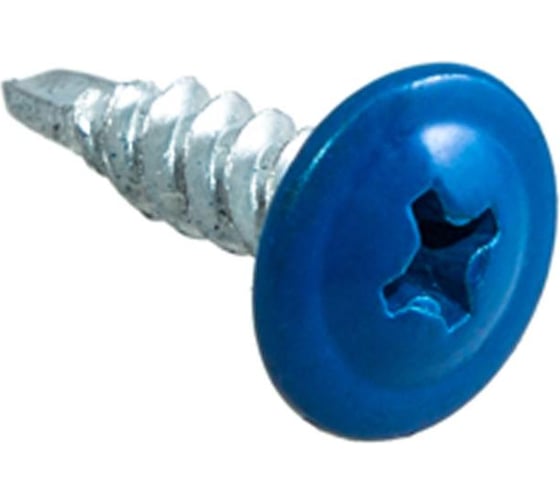 Изображение товара Саморезы для тонких пластин с буром Стройбат 4,2x16 синий/белый цинк 200 шт 226791