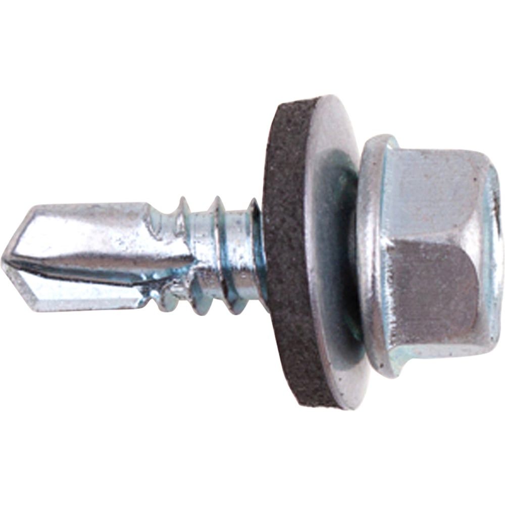 Изображение товара Кровельные саморезы с буром Стройбат 6,3x19 белый цинк 300 шт