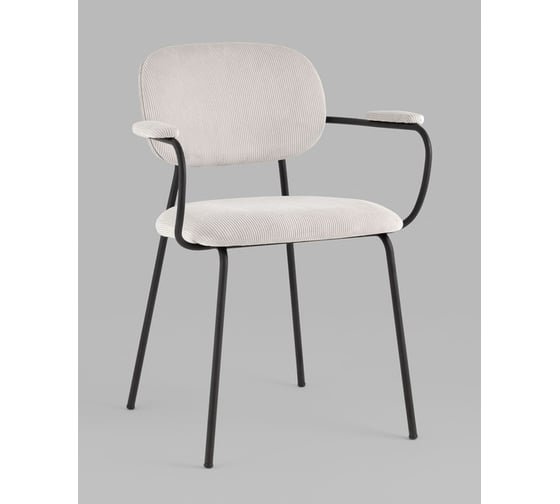 Изображение товара Стул для кухни обеденный Стул Груп Кэрол, бежевый, черные ножки FDC9124 OTE-MOD451