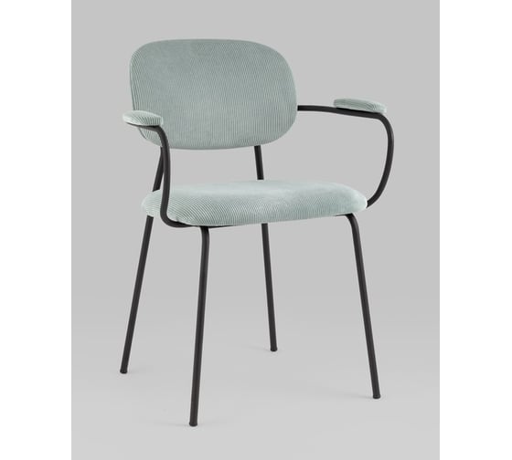 Изображение товара Стул для кухни обеденный Стул Груп Кэрол, серо-голубой, черные ножки FDC9124 OTE-MOD301