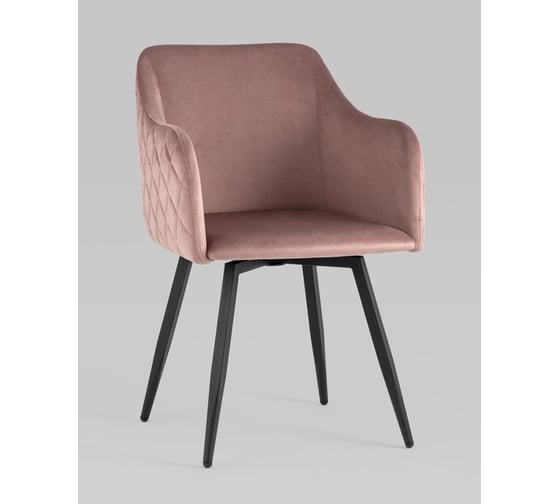 Изображение товара Стул для кухни обеденный Стул Груп Ника вращающийся, велюр пыльно-розовый MC66-5F KD HLR-44