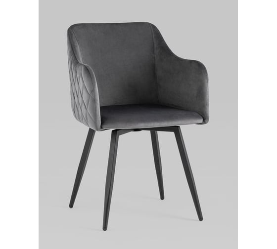 Изображение товара Стул для кухни обеденный Стул Груп Ника вращающийся, велюр серый MC66-5F KD HLR-21