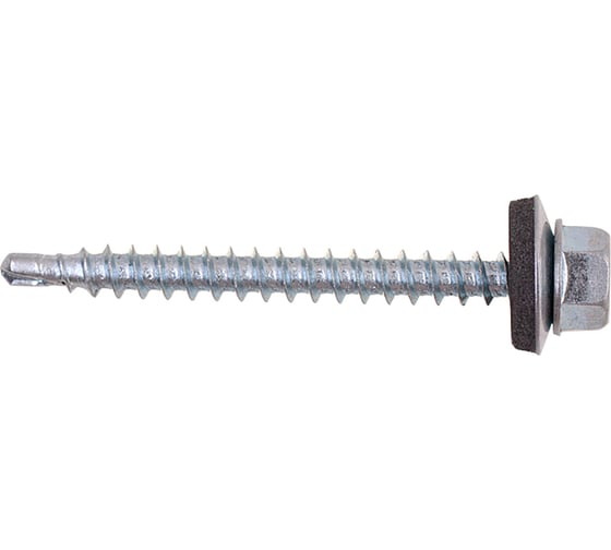 Изображение товара Кровельные саморезы с буром Стройбат 4,8x50 белый цинк 40 шт 222891