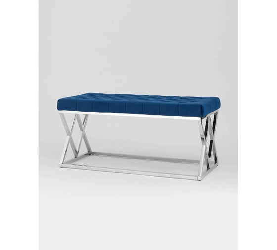 Изображение товара Банкетка-скамейка Стул Груп ИНСИГНИЯ, вельвет синий, сталь серебро BENCH-011