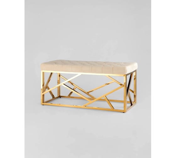 Изображение товара Банкетка-скамейка Стул Груп АРТ ДЕКО, вельвет бежевый, сталь золото BENCH-016-TG-BG