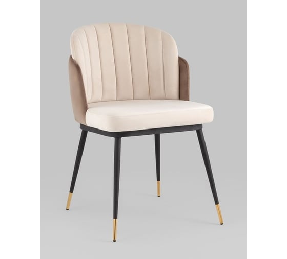 Изображение товара Стул для кухни обеденный Стул Груп Пенелопа, велюр, бежевый+коричневый FDC8054 FUT-51 + FUT-52