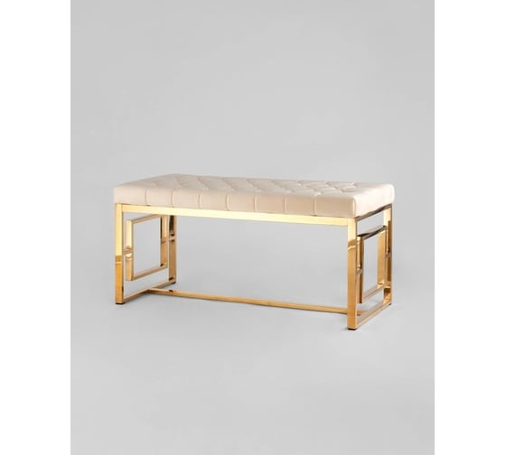 Изображение товара Банкетка-скамейка Стул Груп БРУКЛИН, вельвет бежевый, сталь золото BENCH-012-TG-BG