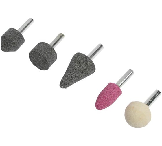 Изображение товара Набор шарошек абразивных (5 шт; хвостовик 6 мм) ТУНДРА 4266123