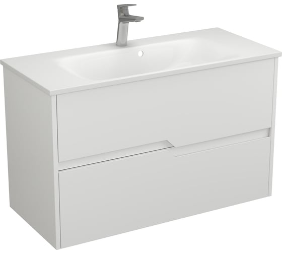 Изображение товара Тумба Veneciana Veneto 100 с 2-мя ящиками, под умывальник Alex 100, белый матовый 510033
