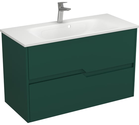 Изображение товара Тумба Veneciana Veneto 100 с 2-мя ящиками, под умывальник Alex 100, зеленый матовый 510034