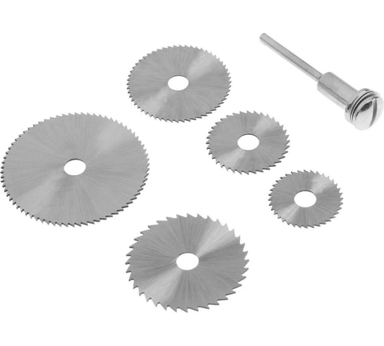 Изображение товара Набор кругов отрезных для граверов и бормашин 5 насадок и адаптер ТУНДРА 1935899