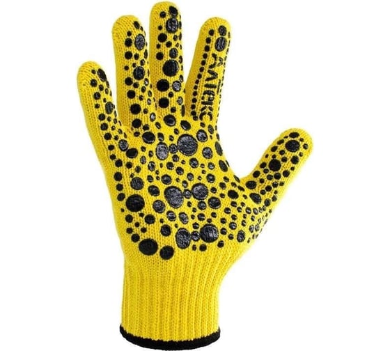 Изображение товара Перчатки трикотажные с ПВХ Сибшнур Премиум Колор р 9 желтые кар ярлык 209Ж
