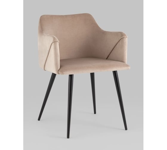 Изображение товара Стул для кухни обеденный Стул Груп Джоэл с подлокотниками, велюр бежевый vd-joel-b5