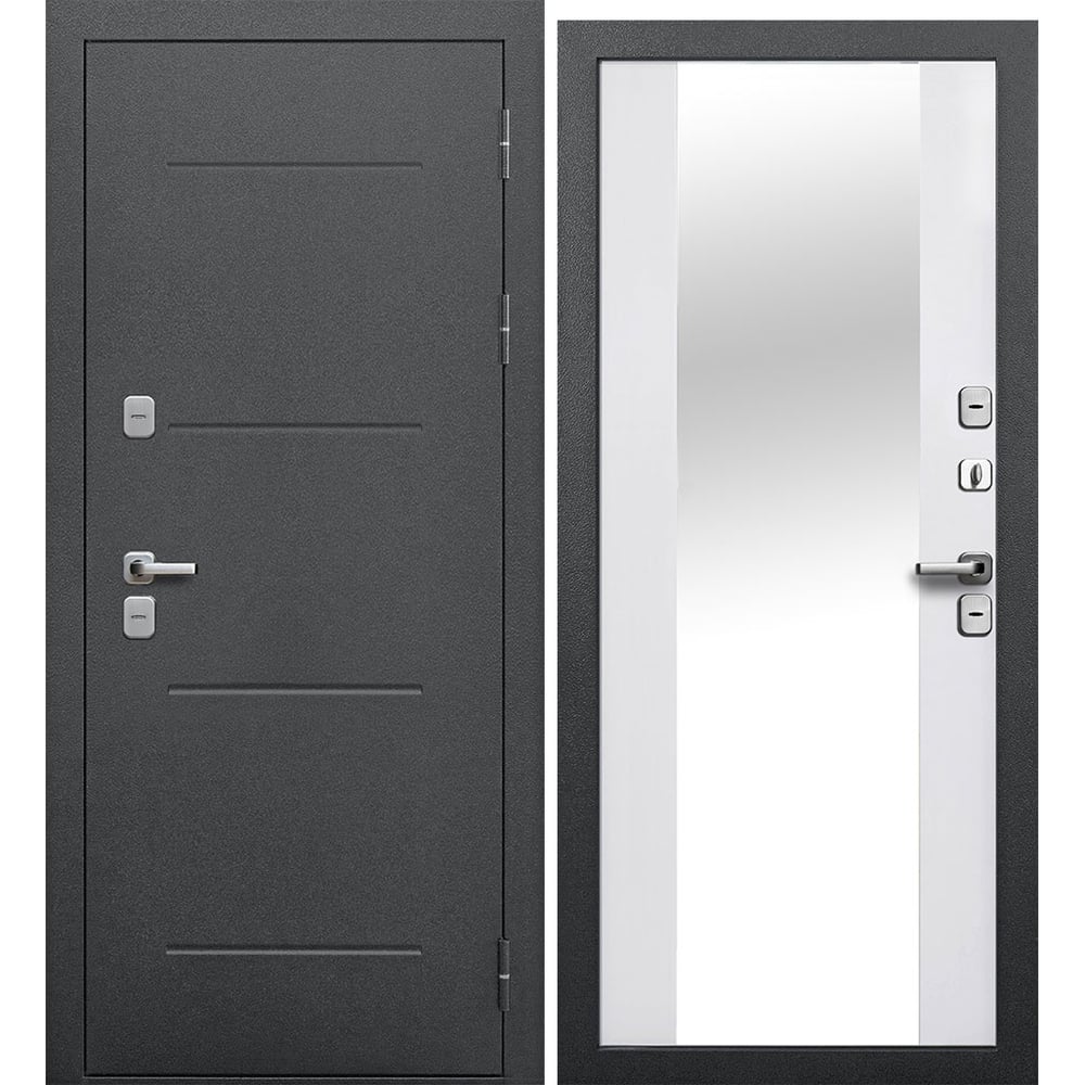 Изображение товара Входная металлическая дверь с терморазрывом DIVA Foreman Ф-11 2050x860 правая серебро-дуб снежный