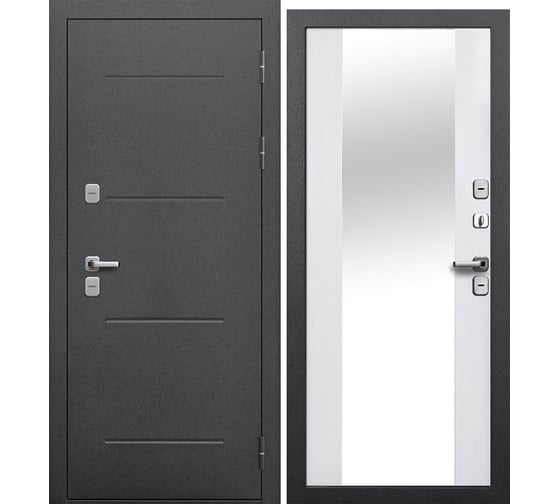 Изображение товара Дверь входная металлическая c терморазрывом DIVA Foreman Ф-11 2050x860 Правая Серебро-Дуб Снежный УТ-00083015