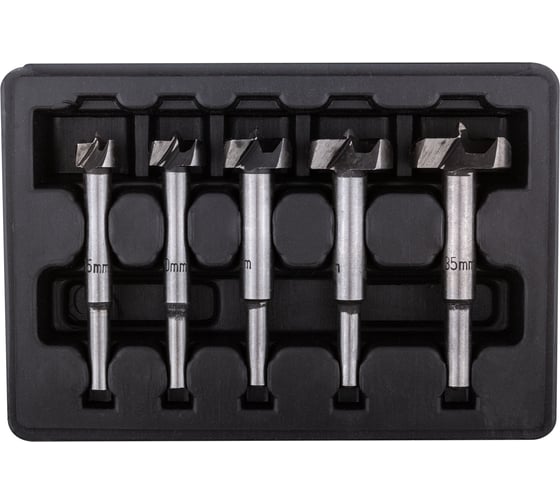 Изображение товара Фрезы по дереву (5 шт; 15, 20, 25, 30, 35 мм; усиленная сталь) FIT IT 36552