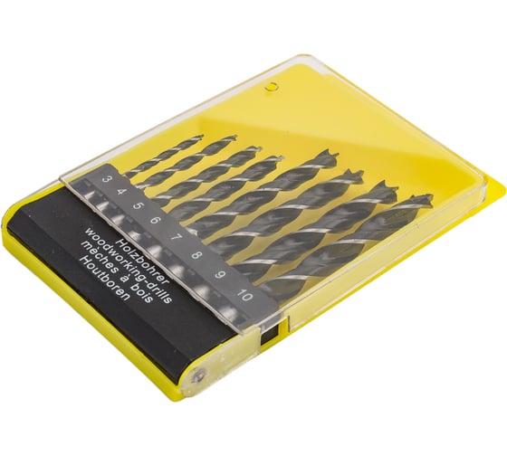 Изображение товара Сверла по дереву (8 шт; 3, 4, 5, 6, 7, 8, 9, 10 мм) FIT IT 36103