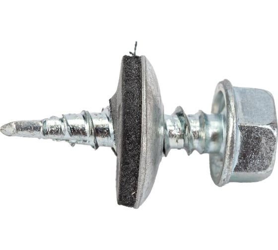 Изображение товара Кровельные саморезы с буром Стройбат 4,8x19 белый цинк 300 шт 275390