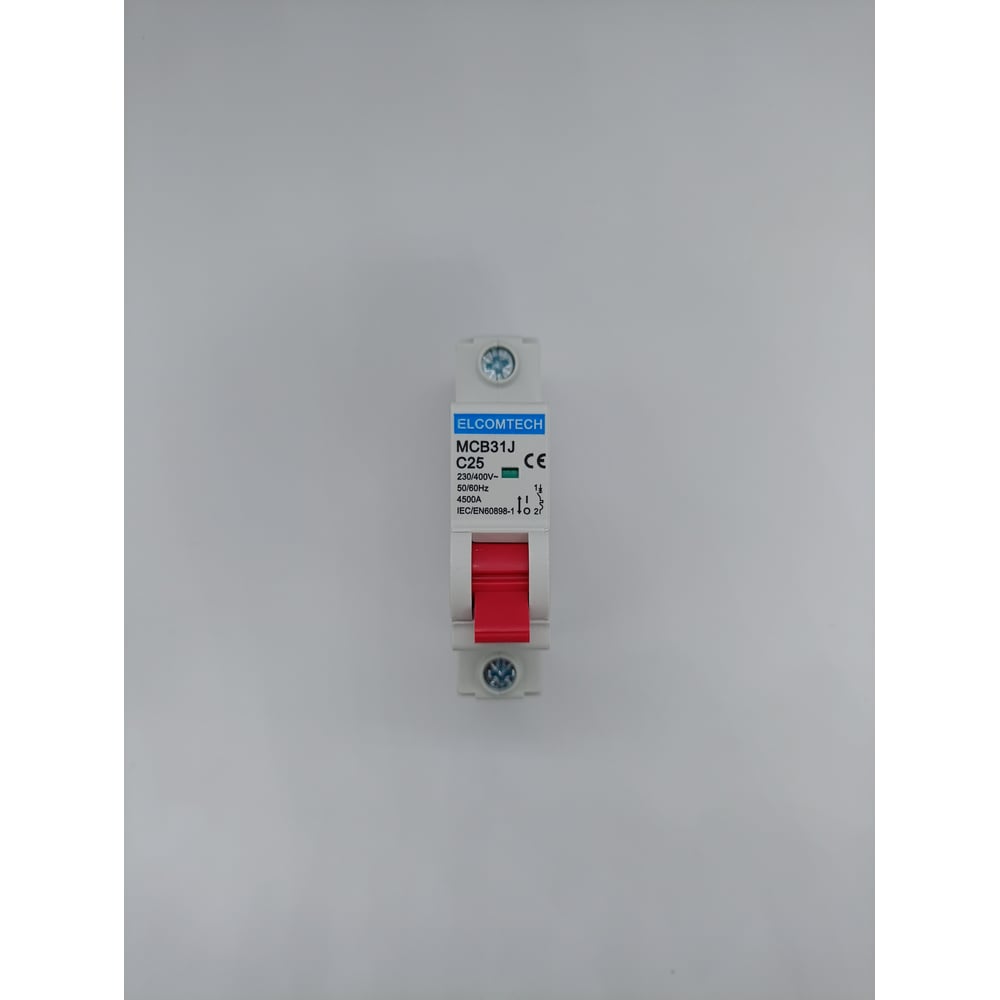 Изображение товара Автоматический выключатель ELCOMTECH MCB31J 25А на DIN-рейку для защиты цепей