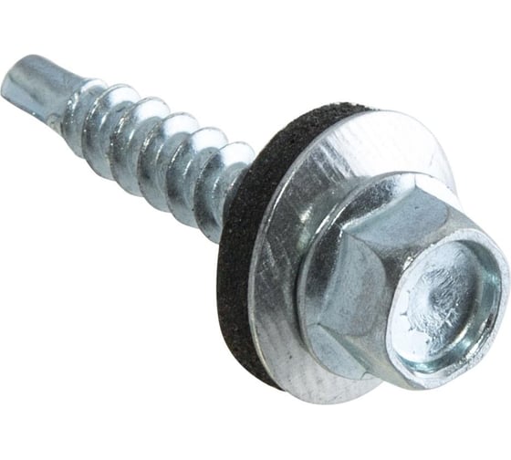 Изображение товара Кровельные саморезы с буром Стройбат 6,3x25 белый цинк 250 шт 304470